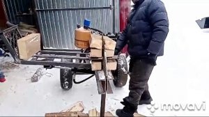 Испытания гидравлического дровокола с двигателем 6.5л.с.