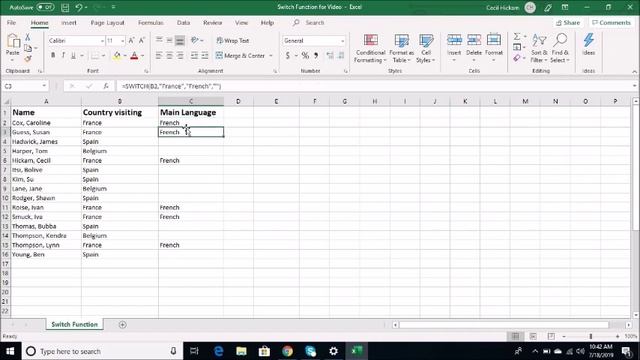 Excel Switch Function смотреть онлайн