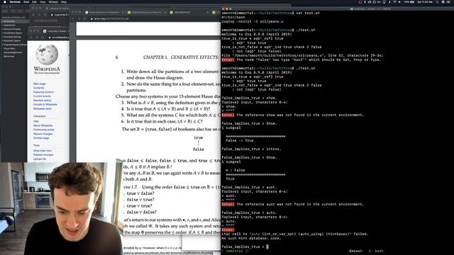 George Hotz | Programming | twitchcoq : pt 2, can we prove true is not false | Coq (software) смотреть онлайн