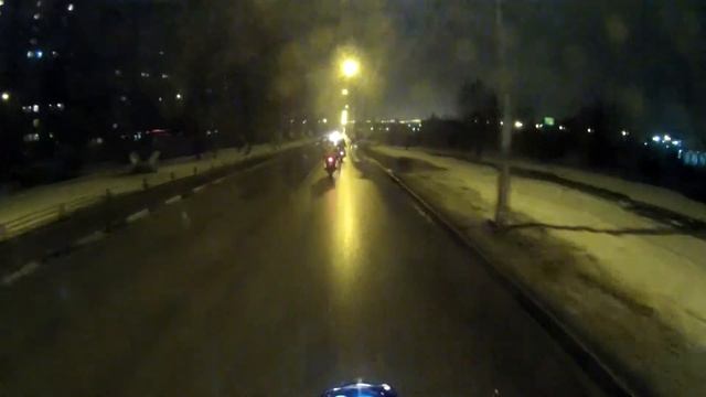 Мото покатушки, 2 эндуро, 2 чоппера, 1 классика. 07.01.2014. Москва. Рождество. Часть 3. смотреть онлайн