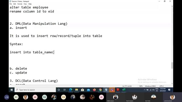 Session 2: Types of SQL Commands: DDL, DML, DCL and TCL смотреть онлайн