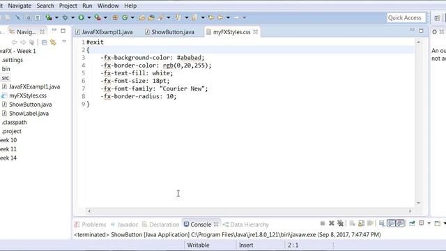 JavaFX External CSS смотреть онлайн