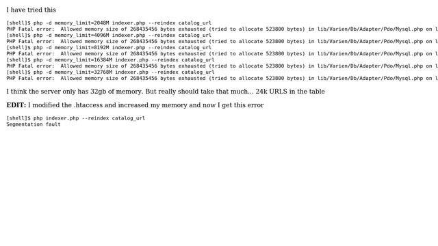 Magento: Memory error on catalog url index смотреть онлайн