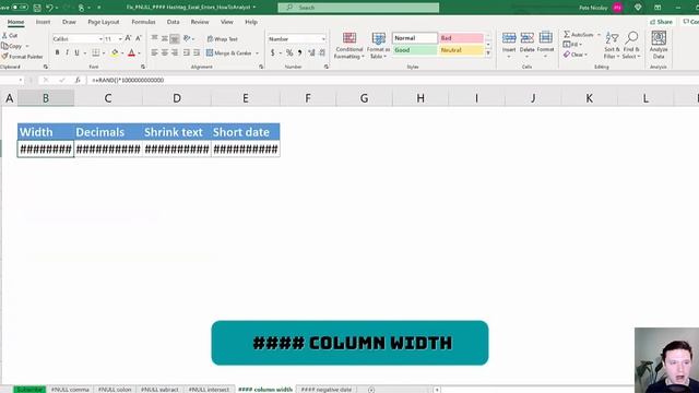 How To Fix The NULL And Hashtag Errors In Excel
