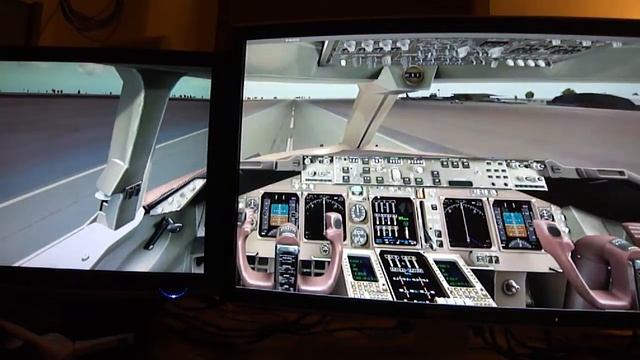 X-Plane V10.0 Boeing 747-400 Running in V9.7 with Dual Monitor Setup and Custom Photoreal Scenery смотреть онлайн