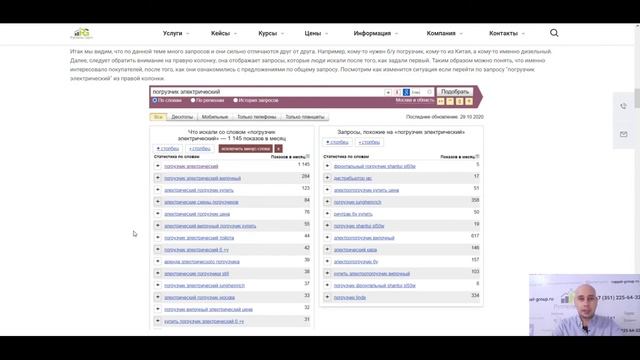 Обзор сервиса Wordstat.Yandex.ru для рекламы спецтехники. Руппель Групп. смотреть онлайн
