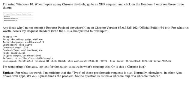Unable to see Request Payload in Chrome Network tab смотреть онлайн