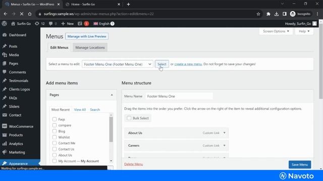 How to add navigation bar in footer tutorial WordPress | WordPress tutorial | navoto смотреть онлайн