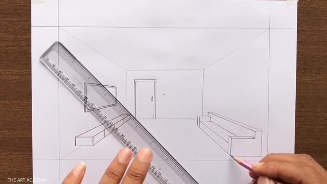 How to Draw a Room in 1-Point Perspective Step by Step | Easy Drawing смотреть онлайн