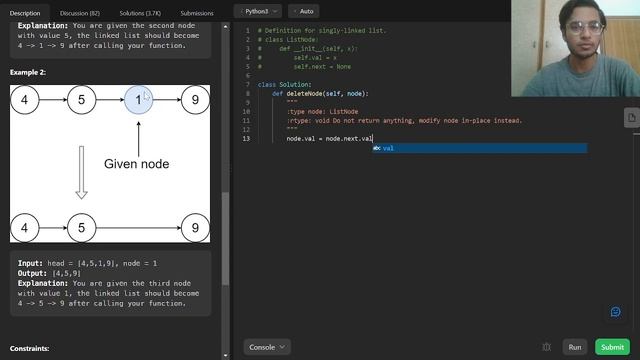 237. Delete Node in a Linked List | Leetcode | Python смотреть онлайн
