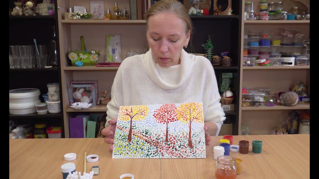 Мастер - класс, рисование в технике пуантилизма. смотреть онлайн