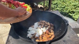 Рагу в казане на костре  рецепты