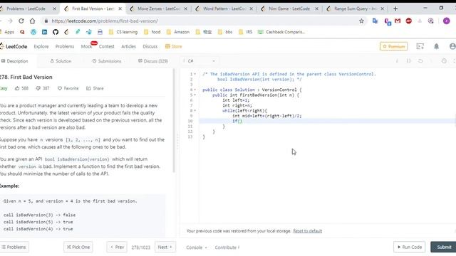(C#)LeetCode 278 First Bad Version смотреть онлайн