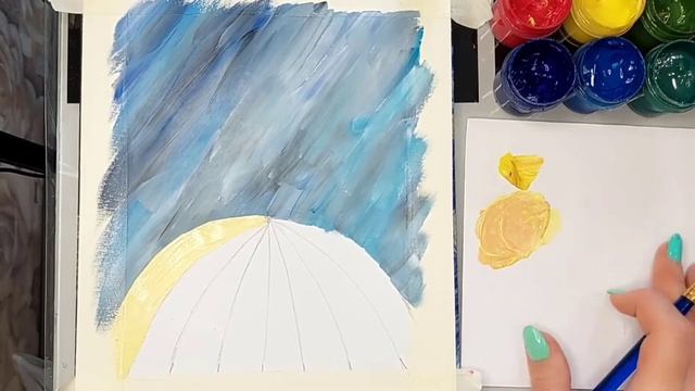 Рисуем осенний зонтик Ускоренно ? МК для малышей ?? смотреть онлайн