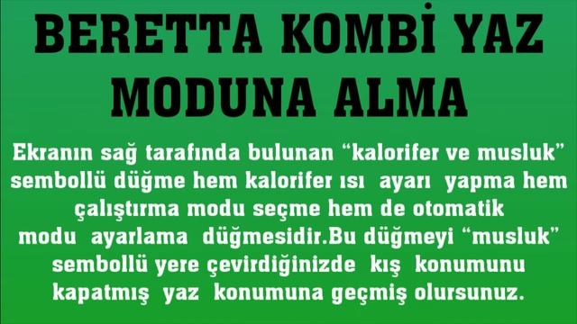 Beretta Kombi Yaz Moduna Nasıl Alınır? смотреть онлайн