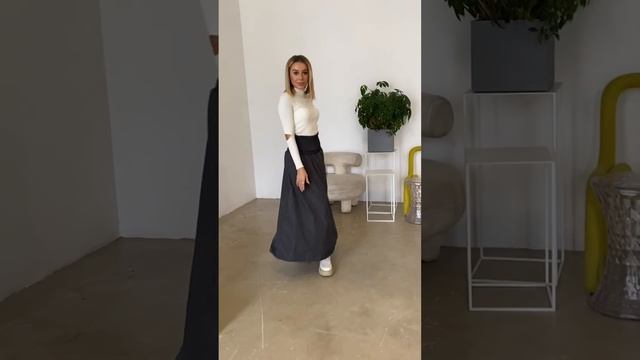 Юбка теплая зимняя трапеция длинная на флисе из курточной ткани Мамарада смотреть онлайн