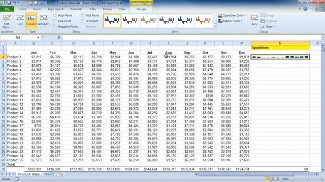 Excel 2010: Using Sparklines смотреть онлайн