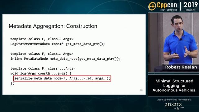 Minimal Structured Logging for Autonomous Vehicles - Robert Keelan - CppCon 2019 смотреть онлайн
