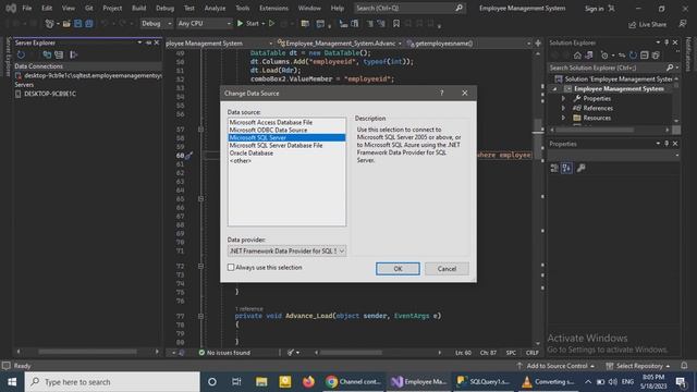 How to connect SQL server to Visual Studio in C# смотреть онлайн