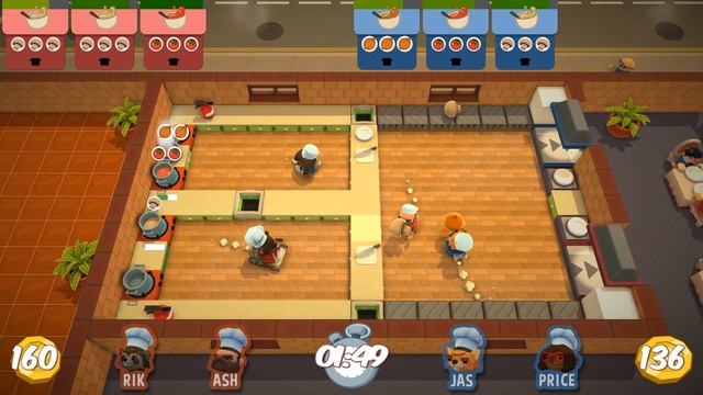 Overcooked - #4 - Versus Mode! (4 Player Overcooked Co-op Gameplay)