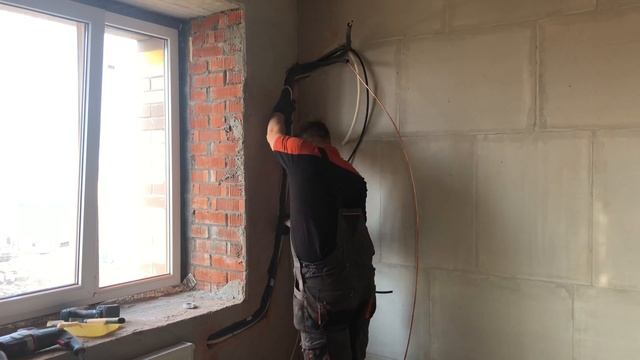 Монтаж кондиционера. Уклад трассы, фреономагистрали, проводов под кондиционер (сплит-систему) смотреть онлайн