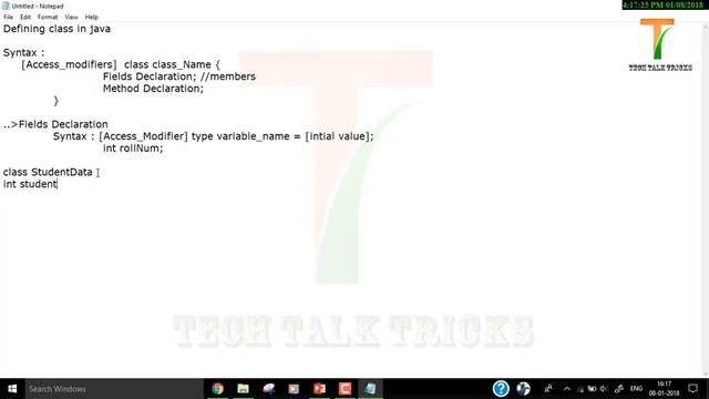 Defining class in java | Part - 17 | Java Tutorial | Tech Talk Tricks смотреть онлайн