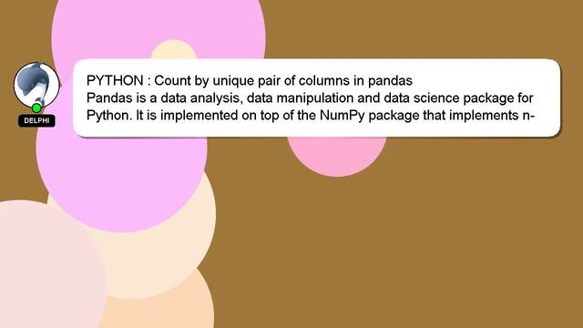 PYTHON : Count by unique pair of columns in pandas смотреть онлайн