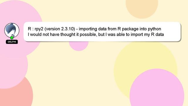 R : rpy2 (version 2.3.10) - importing data from R package into python смотреть онлайн