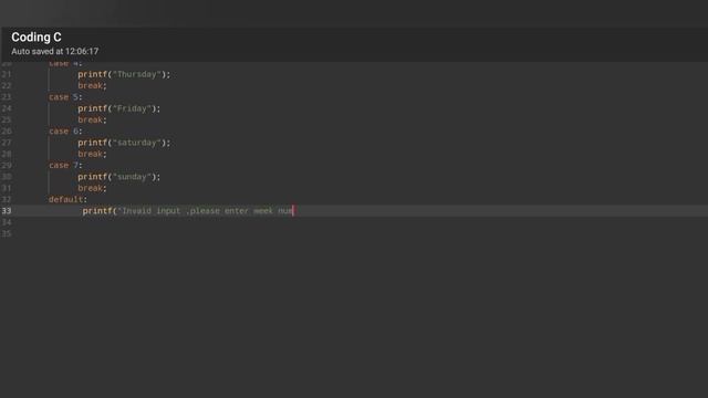 PROGRAM TO PRINT DAY OF WEEK USING SWITCH CASE #programming #engineering смотреть онлайн