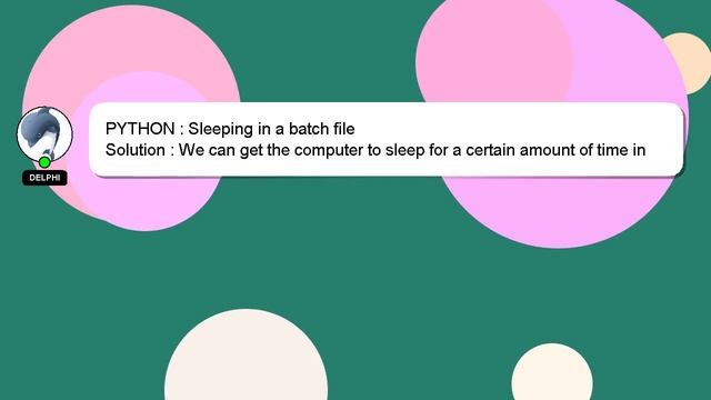 PYTHON : Sleeping in a batch file смотреть онлайн