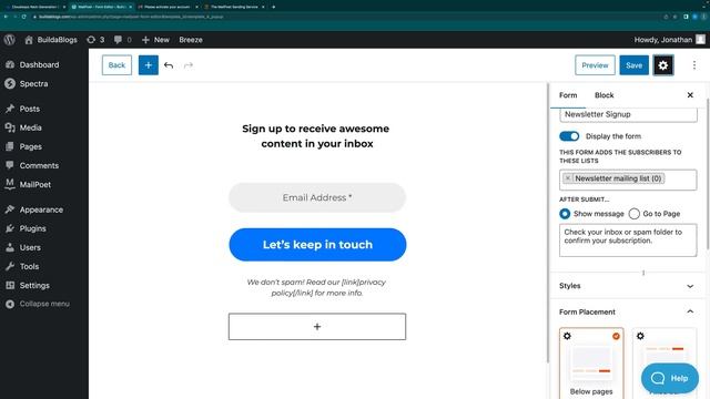 How To Create An Email Newsletter In WordPress | WordPress Tutorial For Beginners смотреть онлайн
