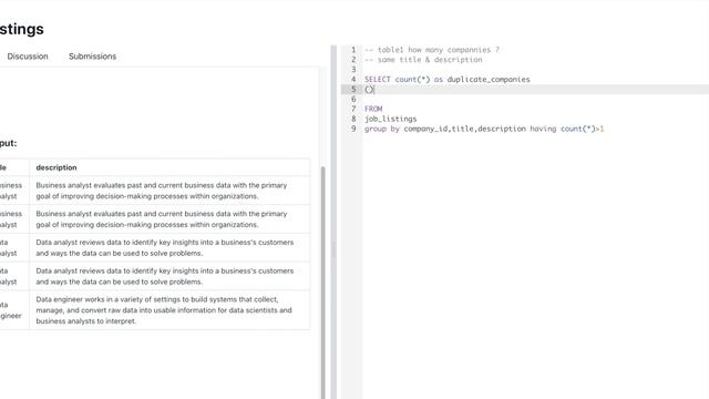 Most asked SQL Question with Answer | LinkedIn - Duplicate Job Listing #sql #datalemur смотреть онлайн