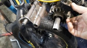 Мотор от триммера для самоката. Фрикционный привод.