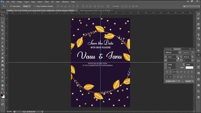 Create a simple wedding invitation with Photoshop New | Studio MS смотреть онлайн