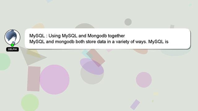 MySQL : Using MySQL and Mongodb together смотреть онлайн
