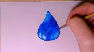 Как нарисовать легко капельку гуашью, рисунки для детей, рисуем вместе