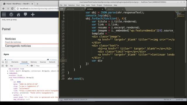 Painel WordPress com feed de notícias + API - PARTE 2 смотреть онлайн