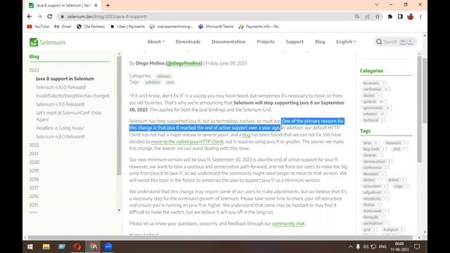 Selenium will stop supporting Java 8 soon смотреть онлайн