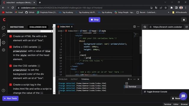 day 24 | 100 Days of Frontend | CSS variables, event listeners, variable manipulation using JS смотреть онлайн