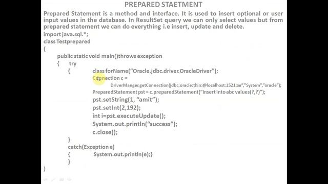 26Java Database Connectivity with Prepared Statement смотреть онлайн