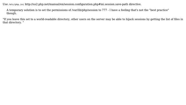 What permissions / ownership to set on PHP Sessions Folder when running FastCGI / PHP-FPM (as... смотреть онлайн