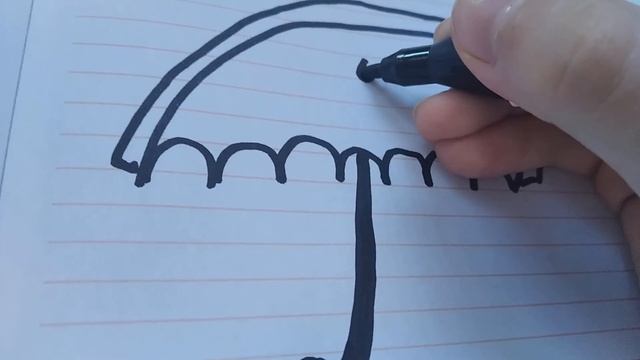 как нарисовать арбузный зонтик ☂️ просто. смотреть онлайн