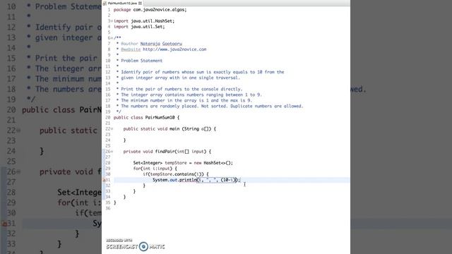 Identify sum of 10 from a pair of numbers from integer array - Java implementation смотреть онлайн
