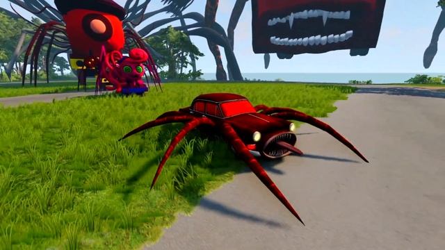Monsters Big & Small Cars VS NEW Downhill Madness with BUS EATER & HOUSE HEAD – BeamNG.Drive смотреть онлайн