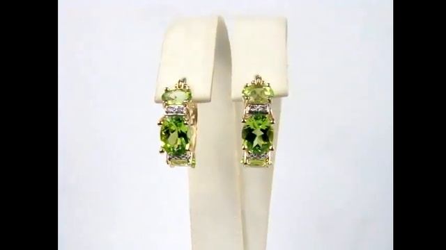 Серьги с хризолитами и бриллиантами №8834/5 смотреть онлайн