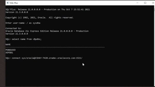 Oracle Database Express Edition (XE) 21c on Windows - Installing and Getting Started