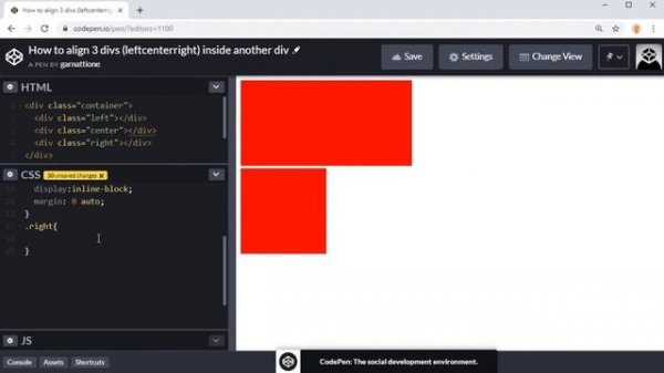 How to Align 3 divs Left Center and Right Inside a div (EASY)
