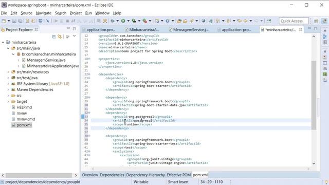 Configurando o arquivo pom.xml para o #spring boot com #postgresql смотреть онлайн