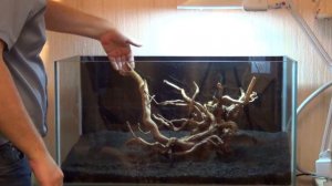 Запуск 120 литрового  аквариума.  Часть 2. Укладка грунта. Установка декораций