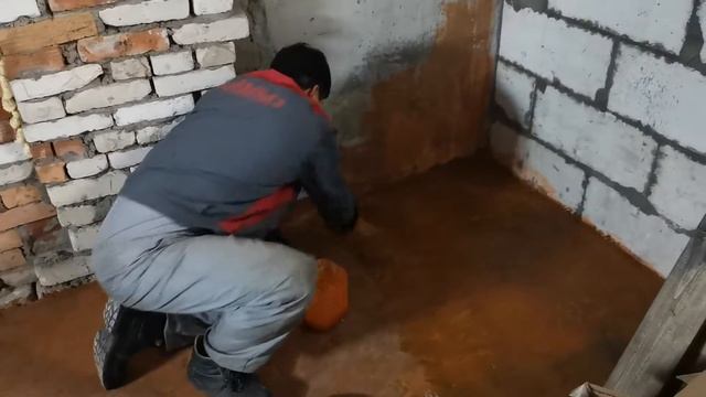 Пол в гараже!Часть 3. Нанесение.